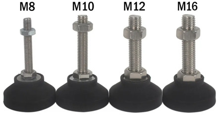 M8 M10 M12 M16 Black Adjustable Furniture Legs Table Sofa Carbinet Bed Feet Universal Joint Glide Pads
