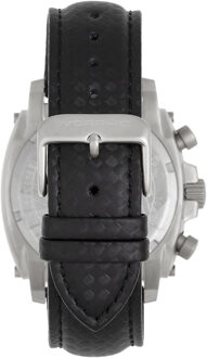 M83-serie chronograaf horloge met leren band en datum Zwart en zilver