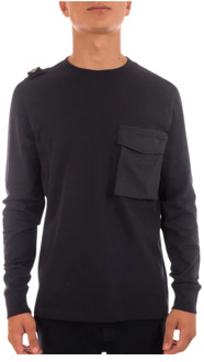 MA.STRUM Moderne Sweatshirt Style Mas8387 M428 Ma.strum , Black , Heren