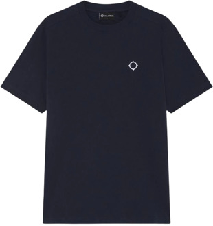 MA-STRUM T-shirt met logo Donkerblauw - S