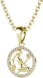 Maagd Zodiac Hangers - Goud en Kristal - maat
