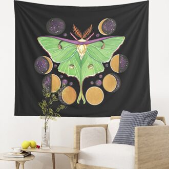 Maan Bloem Vlinders Tapijt Muur Opknoping Wandtapijten Boho Celestial Bloemen Esthetische Zwart Art Deken Voor Huis Decoratie 1