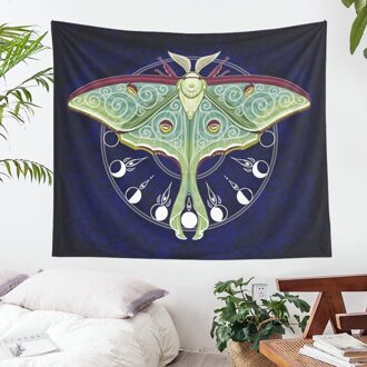 Maan Bloem Vlinders Tapijt Muur Opknoping Wandtapijten Boho Celestial Bloemen Esthetische Zwart Art Deken Voor Huis Decoratie 3