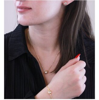 Maan- en Geboortesteensets - Oostenrijks kristal Wit & Goud