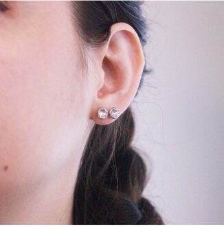 Maan oorbellen - Oostenrijks kristal - maat Wit Zilver