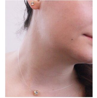 Maan oorbellen - Oostenrijks kristal Wit & Goud