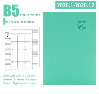 Maandelijkse Planner-Leather Cover 12-Maand Planner 24 Sheets Dagboek Lederen Notebook Persoonlijke Agenda Planner 7.27*10 In Rood