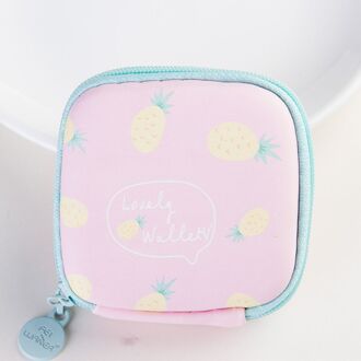 Maandverband Organizer Purse Houder Hygiëne Menstruatie Panty Pad Pakket Servet Zak Wasbare Waterdicht Panty Liners Make-Up Set ananas