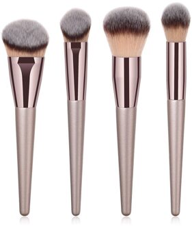 Maange Meerdere Champagne Gouden Make-Up Borstel Foundation Blush Oogschaduw Lip Makeup Brush Set Up Beauty Tools 1-4