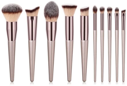 Maange Meerdere Champagne Gouden Make-Up Borstel Foundation Blush Oogschaduw Lip Makeup Brush Set Up Beauty Tools 2-10
