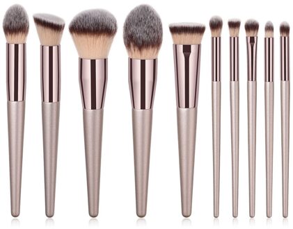 Maange Meerdere Champagne Gouden Make-Up Borstel Foundation Blush Oogschaduw Lip Makeup Brush Set Up Beauty Tools 4-10