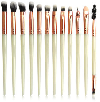 Maange Pro Make-Up Kwasten 12 Stuks Eyeshadow Brush Blending Wenkbrauw Make Up Borstels Synthetische Haren Schoonheid Cosmetica Borstel Set BJ