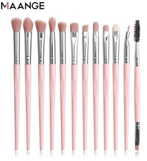 Maange Pro Make-Up Kwasten 12 Stuks Eyeshadow Brush Blending Wenkbrauw Make Up Borstels Synthetische Haren Schoonheid Cosmetica Borstel Set FY