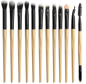 Maange Pro Make-Up Kwasten 12 Stuks Eyeshadow Brush Blending Wenkbrauw Make Up Borstels Synthetische Haren Schoonheid Cosmetica Borstel Set YY