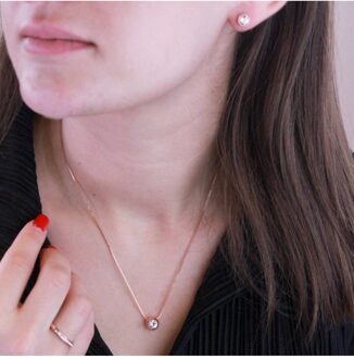 Maansets - Oostenrijks kristal Wit en roségoud - One Size