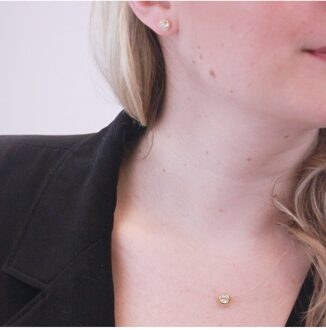 Maansets - Oostenrijks kristal Wit & Goud - One Size