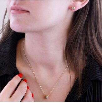 Maansets - Oostenrijks kristal Wit & Goud