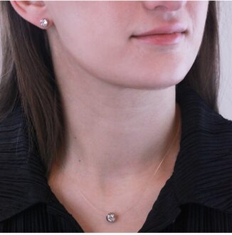 Maansets - Oostenrijks kristal Wit Zilver