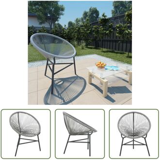 Maanstoel - Poly Rattan - Grijs - 69 x 66 x 87 cm - Waterbestendig