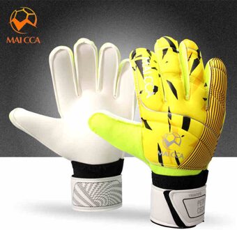 Maat 8 9 10 Volwassen Voetbal Doelman Handschoenen Vinger Bescherming Goalie Handschoenen Goedkope geel / Size 10