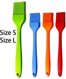 Maat S/L Bedruipen Olie Borstel Siliconen Gebak Bakken Borstel Koken Grill Borstels Baste Boter Saus Marinades Keuken Bbq tool oranje L