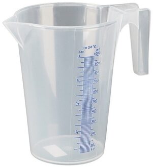 Maatbeker - 1 liter - transparant - kunststof - litermaat