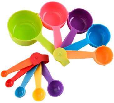Maatlepels Kleurrijke Plastic Maatregel Lepel Nuttig Suiker Scoop Cake Bakken Meetinstrumenten Keuken Bakken Meetinstrumenten 10stk