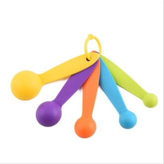 Maatlepels Kleurrijke Plastic Maatregel Lepel Nuttig Suiker Scoop Cake Bakken Meetinstrumenten Keuken Bakken Meetinstrumenten 5stk