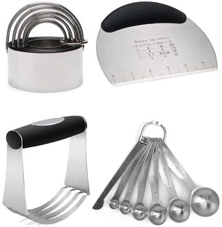Maatlepels Set, Gebak Schraper, Deeg Blender, Biscuit Cutter Set, Meel, professionele Bakken-4 Stuks/set