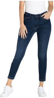 Mac Dream high waist slim fit cropped jeans met ritsdetail Indigo - W36/L30