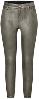 Mac Metallic Coated Skinny Leg Jeans MAC , Gray , Dames - XL L30