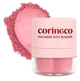 Macaron Puff Blusher - 3 Colors #02 Strawberry Cream