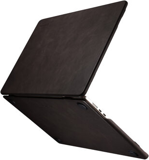 MacBook Air 13 inch (2022-2025) Leren cover hoes - case - Donkerbruin
