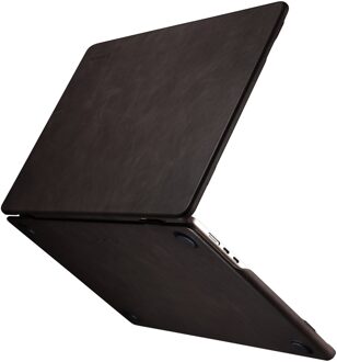 MacBook Air 13 inch (2022-2026) Leren cover hoes - case - Donkerbruin