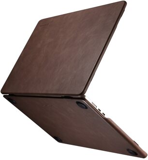 MacBook Air 15 inch (2023-2026) Leren cover hoes - case - Coffee Bruin