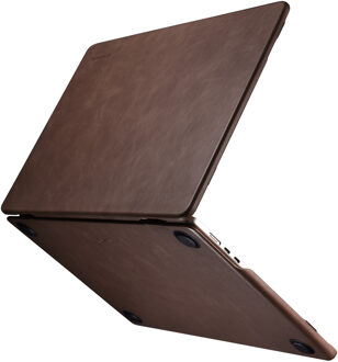 MacBook Pro 14 inch (2021-2026) Leren cover hoes - case - Coffee Bruin