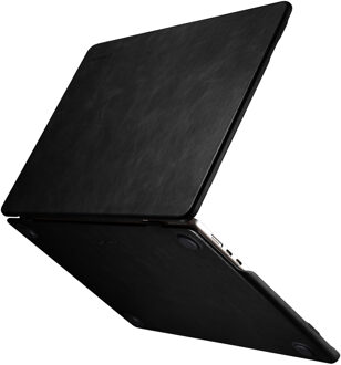 MacBook Pro 14 inch (2021-2026) Leren cover hoes - case - Zwart