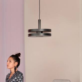 Machine S3 LED hanglamp up/down zwart zwart mat, opaal wit