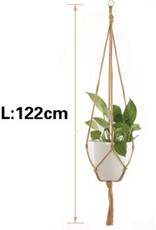 Macrame Boho Plant Hanger Mand Linnen Touw Planter Netto Zak Bruiloft Decoratie Opknoping Mand Jute Touw Pannenlap 122cm