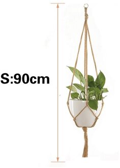 Macrame Boho Plant Hanger Mand Linnen Touw Planter Netto Zak Bruiloft Decoratie Opknoping Mand Jute Touw Pannenlap 90cm