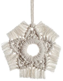 Macrame Cup Pad Bohemen Tafel Mat Handgemaakte Katoenen Touw Weave Isolatie Matten Muur Opknoping Sneeuwvlok Hanger