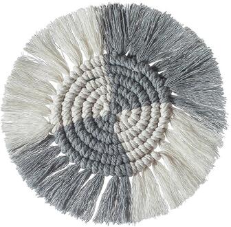 Macrame Cup Pad Boho Tassel Coaster Antislip Katoen Geweven Bohemen Tafelkleed Warmtegeïsoleerde Mat Voor Keuken Home Decor