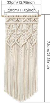 Macrame Geweven Muur Opknoping Boho Chic Bohemian Home Geometrische Art Decor Hand geweven Katoenen Touw Kwastje Wandtapijt Wanddecoratie