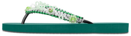 Macrame green blossom bosgroen - maat 41-42