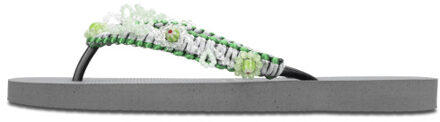 Macrame green blossom zilver - 39-40