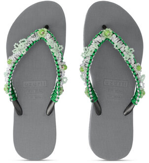 Macrame green blossom zilver - 41-42