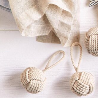 Macrame Jute Jute Servetringen Handgemaakte Gevlochten Gebreide Nautische Geweven Touw Knoop Serviette Houder Voor Tafel Bruiloft Home Decor uit wit