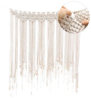 Macrame Muur Opknoping 100x115 cm Katoen Handgemaakte Geweven Wandtapijt Grote Boho Wedding Achtergrond Muur Decoratie voor Living ro