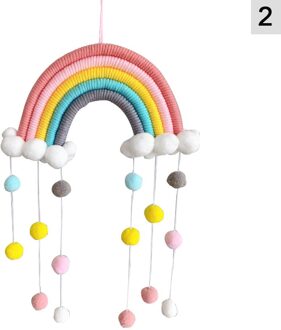 Macrame Regenboog Wolken Tapijt Muur Opknoping Decor Diy Handgemaakte Geweven Ambachten Photo Prop Thuis Kamer Decoratie 2