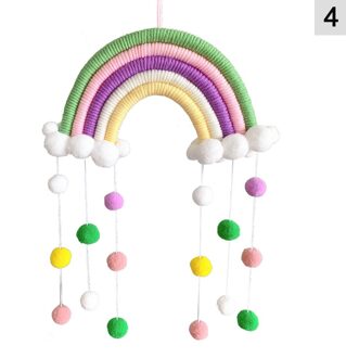 Macrame Regenboog Wolken Tapijt Muur Opknoping Decor Diy Handgemaakte Geweven Ambachten Photo Prop Thuis Kamer Decoratie 4